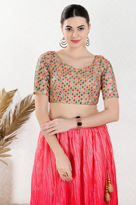 Designer Mirror Work Readymade Blouse