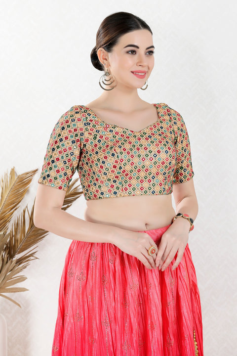 Designer Mirror Work Readymade Blouse