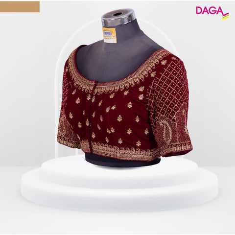 Velvet Embellished Heavy Work Readymade Blouse