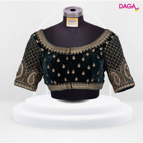 Velvet Embellished Heavy Work Readymade Blouse