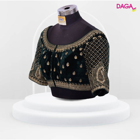 Velvet Embellished Heavy Work Readymade Blouse