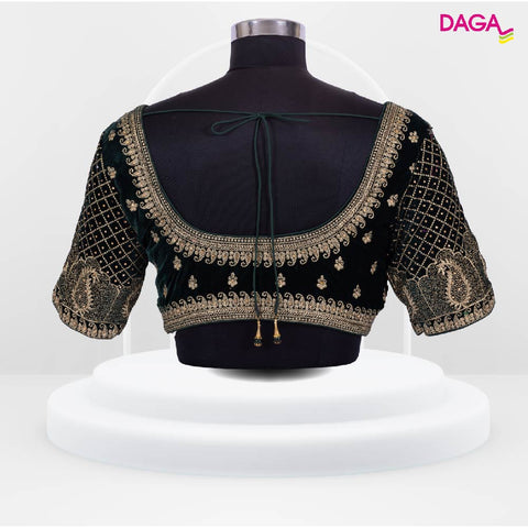 Velvet Embellished Heavy Work Readymade Blouse