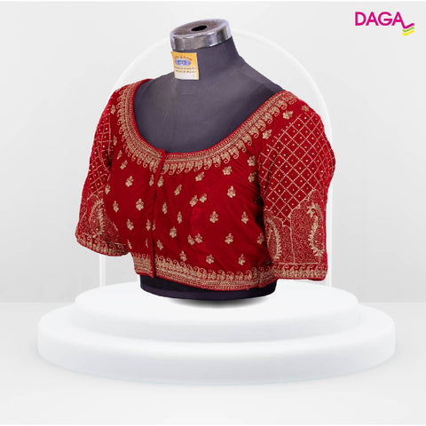 Velvet Embellished Heavy Work Readymade Blouse