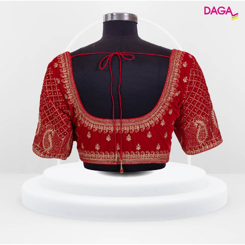 Velvet Embellished Heavy Work Readymade Blouse