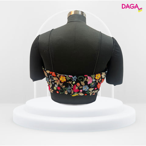 Sequin Embellished Floral V-Neck Spaghetti Strap Readymade Blouse