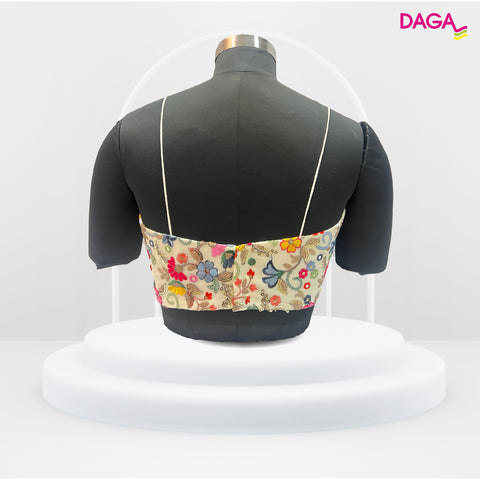 Sequin Embellished Floral V-Neck Spaghetti Strap Readymade Blouse