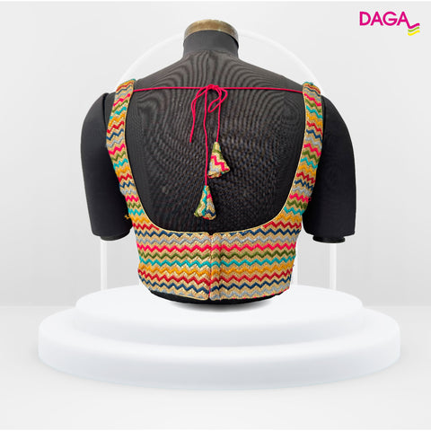 Designer Multicolor Silk Readymade Blouse