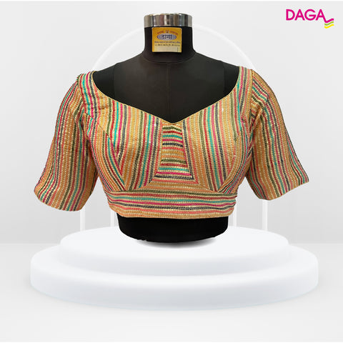 Designer Striped Sequin Embellished Multicolour Readymade Blouse