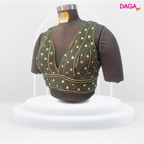 Designer V-Neck Embellished Readymade Blouse