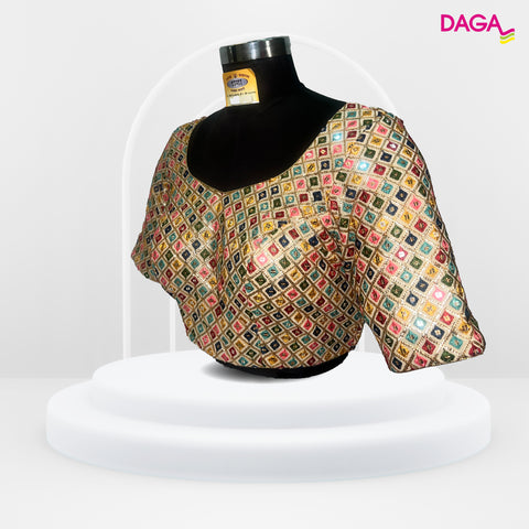 Designer Mirror Work Readymade Blouse