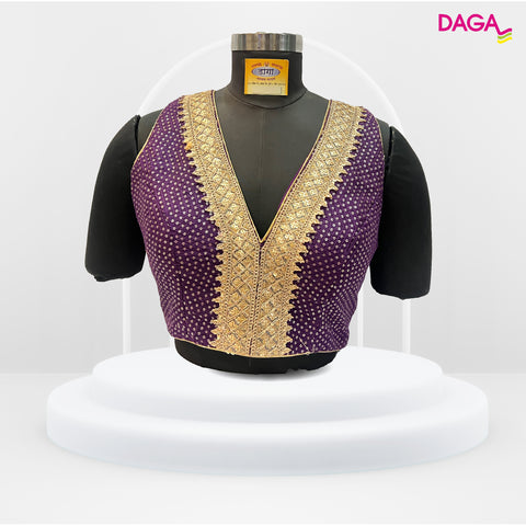 Embellished V-Neck Readymade Blouse