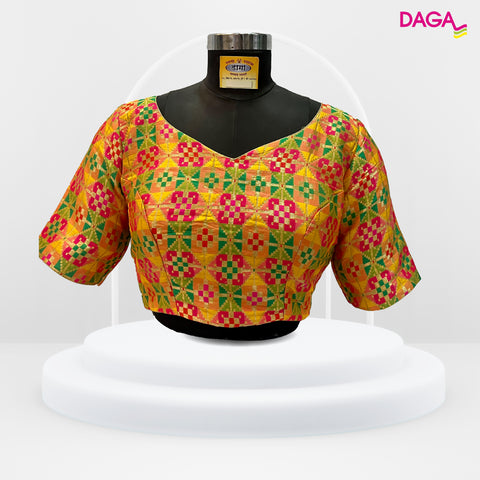 Multicolor Designer Elbow Sleeves Readymade Blouse