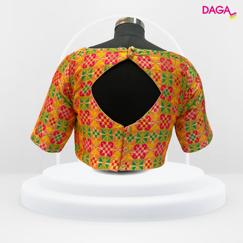 Multicolor Designer Elbow Sleeves Readymade Blouse