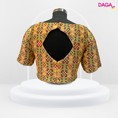 Multicolor Designer Elbow Sleeves Readymade Blouse